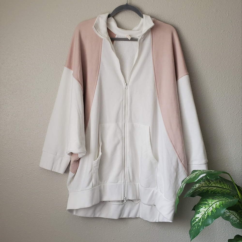 Free People Movement Baggy Oversize Dolman Zip Up Boho Sweater Cardigan S